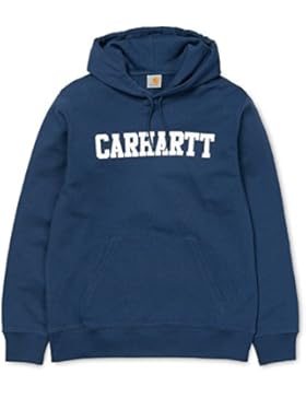 Carhartt felpa da uomo con cappuccio College sweat–Blue/White, Blu - Blue/White, XL