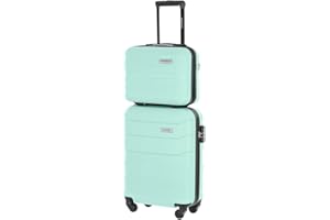 BARRENS Set valigia da cabina + valigetta cosmetica | Valigia da cabina 55x40x20cm 34l | Valigetta cosmetica31x35x18cm 17l | Materiale ABS resistente | Menta