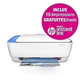 HP DeskJet Imprimante Tout-en-Un 2630 - Multifonctions (A Jet d'encre Thermique, 4800 x 1200 DPI, 60 Feuilles, A4, Impression directe, Bleu, Blanc)