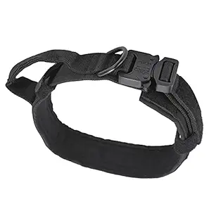 Cotton Dog Collar, Black Puppy Pet Collar Buckle Design for Dogs(L Code)