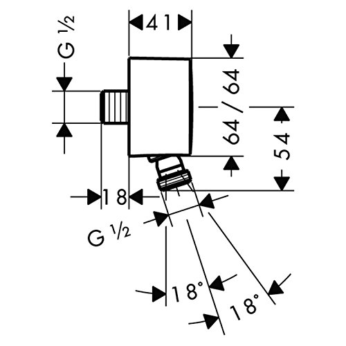 hansgrohe Fixfit Schlauchanschluss, mit Rückflussverhinderer, chrom - 5