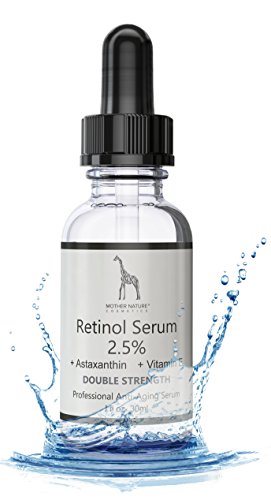 Retinol Serum - Mother Nature® | Anti-Aging - Pflege auch für empfindliche Haut | Hochdosiert 2,5% Retinol für Gesicht & Haut | inkl. Hyaluronsäure und Vitamin E | 30 ml