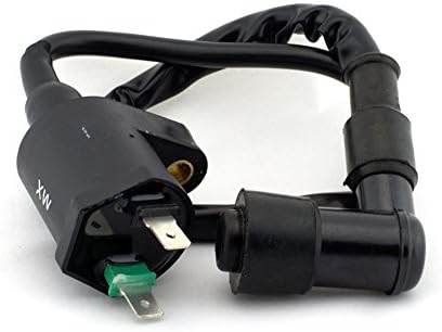 Complete Motorcycle Ignition Coil Kit, 2 Pin, 90 Degree Plug Cap Universal Fit ATV Scooter Quad Pit Monkey Bike Go-Kart