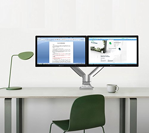 Gasdruck Dual 2 Fach Aluminium Tischhalterung für LED und LCD Monitore bis 32 Zoll VESA 75×75 100×100 HALTERUNGSPROFI OFFICE-GS324A (2 Monitore) - 4