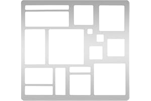 ‎UNICRAFTALE UNICRAFTALE Metallschablone Quadratische Ausschnittschablone Rechteckige Metallvorlage Edelstahl Tagebuchschablonen Geometrische Vorlage Malschablone Für Heimwerker Scrapbooking Fotogravur Schmuck