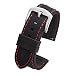 Produktbild Pbcode Uhrenarmband Silikon 20mm Schnellverschluss Wasserfest Ersatz für Samsung Gear S2 Classic Silikonarmband Schwarz (Rot Nähte Silberne Schnalle)