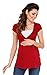Zeta Ville - Women's Maternity Nursing Wrap Front T-shirt Top Shirt S-3XL - 373c (Crimson, UK 12, L)