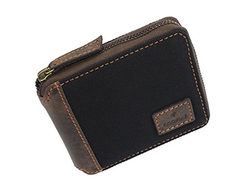 Mala Colección CACTUS Cartera de Lona con Cremallera Alrededor 189_81 Negro