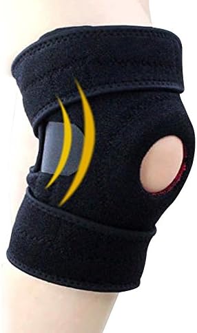 Knee Support, Open-Patella Stabiliser, Adjustable Knee Brace Hinged Knee Sleeve - Arthritic Knees, Strains, Sprains, Sports Injury Rehabilitation &amp; Protection (Black)