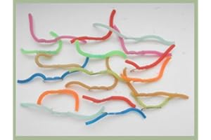 TROUTFLIESUK Worm Trout fly, 18 Pack Squirmy Worms, Mixed Colours, Size 10, For Fly Fishing