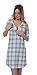 Nursing breastfeeding 100% cotton nightdress 7013 (S, Light blue)
