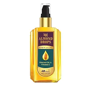 Bajaj Almond Drops Serum with Oil for Hair 50ml with Almond Oil & Vitamin E | Provides Long lasting Frizz Control | For 3x Softer Hair