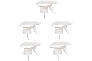 VASANA - Set di 5 ugelli spray per nebulizzazione bianca, in plastica, per bottiglie da 28/400 da 226,8 ml, in vetro o plastica