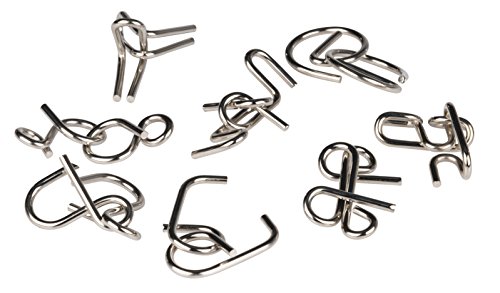 holzfuerkinder Set of 8 Wire Puzzles, Metal Puzzle Game Puzzle Puzzle Fun Level 1 and level 2