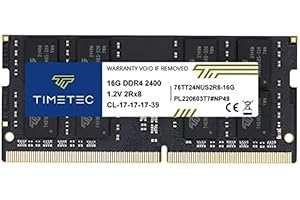 Timetec 16GB DDR4 2400MHz PC4-19200 Non-ECC Unbuffered 1.2V CL17 2Rx8 Dual Rank 260 Pin SODIMM Laptop Notebook PC Módulo de Memoria RAM Actualización (16GB)