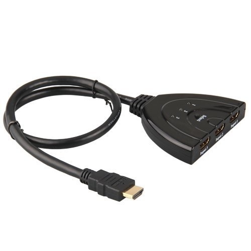 Moon mood® Automatisch HDMI Switch Verteiler 3×1 Auto Switch 3-In-Out 1 (Schwarz 3-In-Out 1) - 2