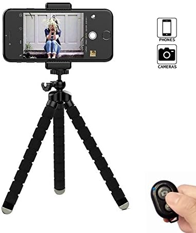 Tripod for iphone,Adjustable Octopus Flexible Gopro Tripod Stand with Remote Shutter and Universal Clip Adapter Selfie Tripod for iphone iPad Android Gopro Action Camera Home Travel and Video