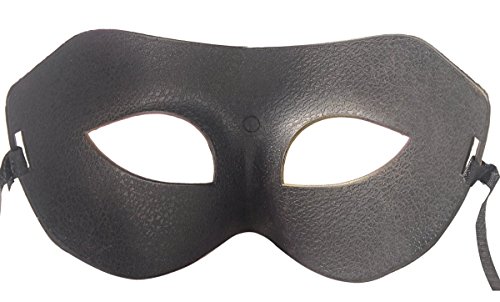 Mens Silver Masquerade Greek Roman Face Mask For Fancy Dress Masked Ball (White/Black) by Coxeer - 5