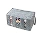 Produktbild gaddrt Aufbewahrungskiste, 65L große Holzkohle Kleider Pullover Decken Kleiderkammer Organizer Aufbewahrungstasche Box (Grau)