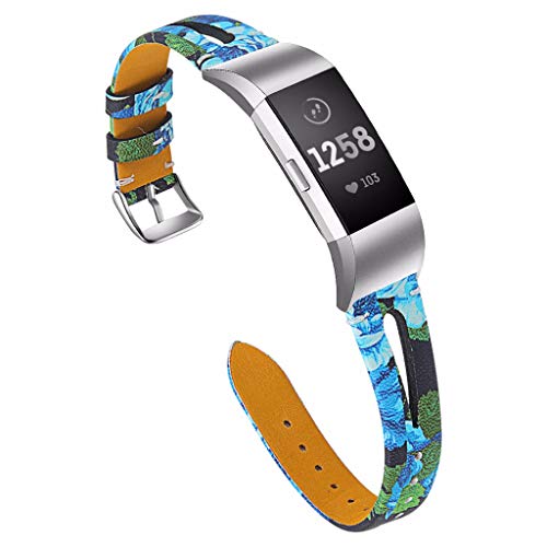 Preisvergleich Produktbild Happysdh Armband für Fitbit Charge2, Smartwatch Zubehör Diamanten Deluxe Leder Ersatzarmband Armbänder Smartwatch für Fraue
