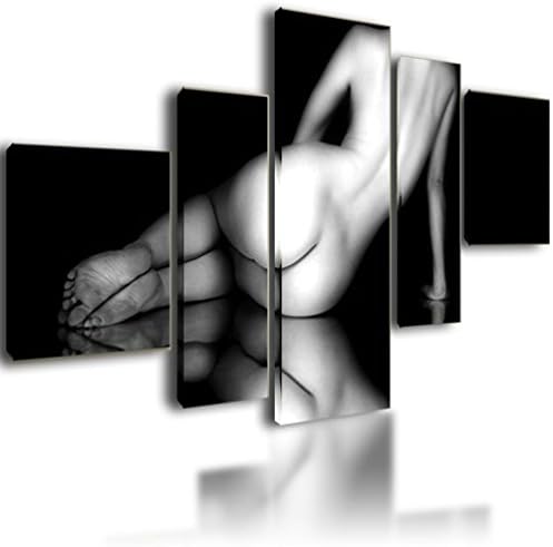 Extra Large Canvas Prints Wall Art Picture Image Photo Framed Painting Multi Panel Artwork Living Room Nude On Black Background 130cm x 70cm 1307