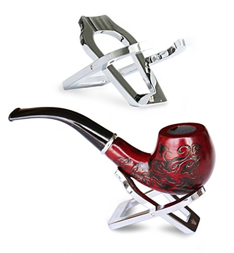 Joyoldelf klassische Tabakspfeife – Pfeifen aus Rot Sandelholz inkl. 3-in-1 Filter, Reiniger , Schaufelkratzer ,Edelstahl Pfeifen Ständer,2 Stopfer Pfeifenbesteck und eine Geschenkbox 19 teilig - 3