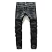 Produktbild Männer Jeans Slim Fit Mid-Rise-Hose Gerade Schlank Bleaching Gewaschen Vier Jahreszeiten Wild Herren Business Jeans,33
