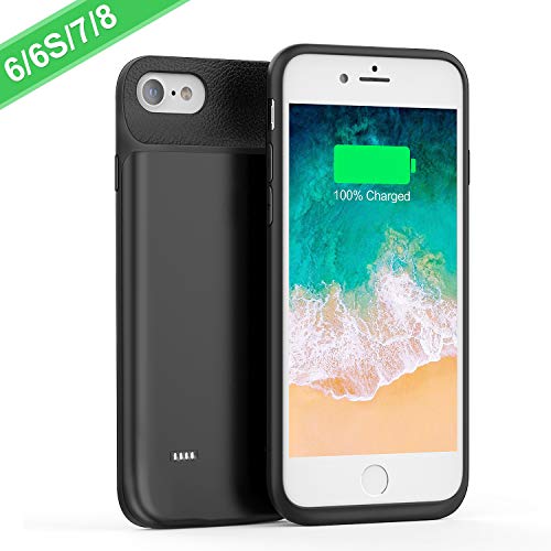 FLYLINKTECH 6500mAh Coque Batterie pour iPhone 6/7/6s/8, Batterie Externe Rechargeable Chargeur Batterie et Etui Téléphone Portable 2 en 1 Power Bank Backup Chargeur Protection pour iPhone 6/6s/7/8