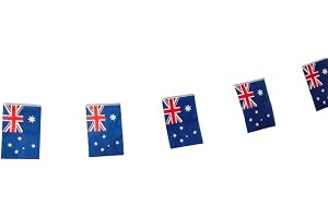 Australiens flagga 40 st, girlang 11,4 m, nationella vimplar 14 x 21 cm för trädgårdsbardekorationer