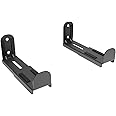 Zipp Universal Front Clamping Depth Adjustable soundbar Wall Mount Bracket Compatible with Most Dolby Atmos Soundbars (Materiel : Steel/Color : Black)