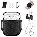 Produktbild ICETEK Airpods Hülle Tasche Silikon Schutzhülle Case mit Sportgurt Zubehör Earplugs Aufsätze Festhalter Aufbewahrungstasche für Apple Kopfhörer Ladekoffer(7 in 1)