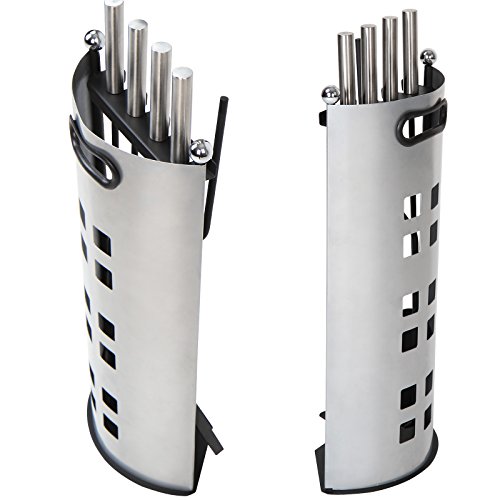 Jago Kaminbesteck-Set im modernen Design aus hochwertigem Edelstahl in Silber mit Schürhaken, Zange, Besen und Schaufel - 2