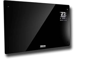 Wärme WH-24P Designer WiFi Electric Heater Panel Radiator - Ultra Slim (8cm) - 2Kw - Programmable Digital Thermostat - Wall Mountable (Free Wall Bracket Included) - Maintenance Free, Black