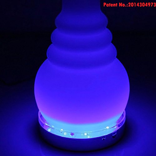 Kitosun Shisha LED Untersetzer Base Lights Effekt Licht für Wasserpfeife 15CM Durchmesser, 3.5CM hoch, 19pcs Mehrfarben LED-Lichter, nachladbar, ferngesteuert - 7