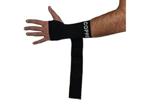 COPPER HEAL Długi rękaw na nadgarstek z regulowanym bandażem - Nadaje się do paska na prawą i lewą rękę Krótkie rękawy Okłady Regeneracja medyczna Ulga w bólu