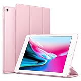 #4: Robustrion Smart Trifold Hard Back Flip Stand Case Cover for New iPad 9.7 inch 2018/2017 5th 6th Generation Model A1822 A1823 A1893 A1954 - Rose Gold