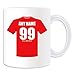 Produktbild Personalisiertes Geschenk – Schweiz Tasse (Fußball Nationalmannschaft Design Thema, weiß) – Jeder Name/Nummer auf Ihre einzigartige – FC Team Kit Shirt Jersey Streifen Schweizer Pati La Nati rossocrociati Swiss Sui FIFA World Cup UEFA Europameisterschaft 2016 Euro