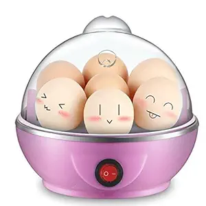 SWAMEY Electric Egg Boiler Poacher Steamer Fryer- Compact, Stylish 7 Egg Cooker (Color -Multi)
