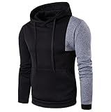 Sannysis sudaderas hombre largas con capucha, color mezclado (M, negro)