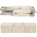 TecTake Baby Laufstall Babybett Kinder Reisebett | inkl. Schlafunterlage + Transporttasche | beige - 6