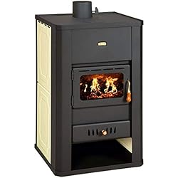 Poêle à bois avec chaudière arrière, cheminée Multi Fuel Prity S3W17 17 17 + 5 kW.
