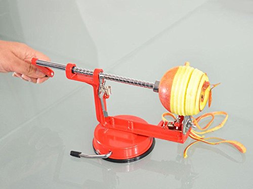 3 in 1 Apfelschäler Spirale Apfelschneider aus Aluminium für Gemüse Obst Rotebeete - 3