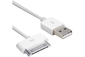 TRIXES 2 m-Blanc Câble de synchronisation/Chargeur USB pour iPad 1 et 2