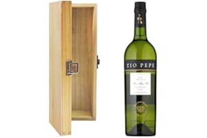 GONZALEZ BYASS Tio Pepe Palomino Fino Sherry in Tung Wood Gift Box with Hand Crafted Gifts2Drink Tag