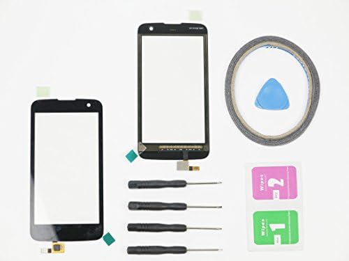 JRLinco For LG K4 K130 Glass Screen Display Touchscreen Replacement part（Without LCD） For LG K4 K130 Black + Tools & Double-sided adhesive + Cleaning alcohol Wiping package