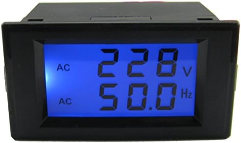 Kissing U Digital Current Voltage Frequency Multimeter AC 80-300V Dual LCD Display Voltmeter Testing Gauge Power Monitor Volt Panel Meter