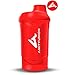 Produktbild AMITYUNION Protein Shaker Rot Deluxe 800 ml - Eiweiß Shaker auslaufsicher - BPA frei mit Sieb & Skala für Cremige Whey Proteinpulver Shakes - Gym Fitness Becher für Isolate und Sport Konzentrate