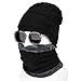 Produktbild Herren Damen Schal Mütze Set Winter Strick Beanie Mütze und Warm Strick Plüsch Gefütterte Schal Schwarz Grau Marine Rot.