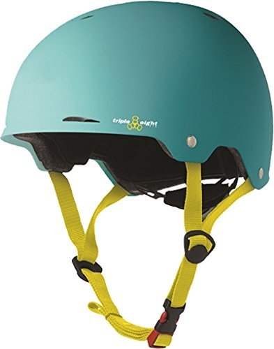 Triple 8 Gotham Baja Teal Rubber X-Small / Small Skateboard Helmet - CE/CPSC Certified by Triple Eight