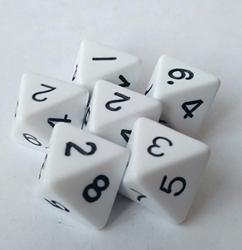 Poly Dice Set, Opaque White, 6 x D8